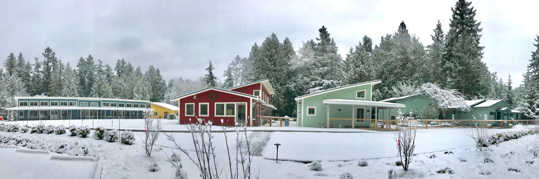 Montessori Country School covered in fresh snow