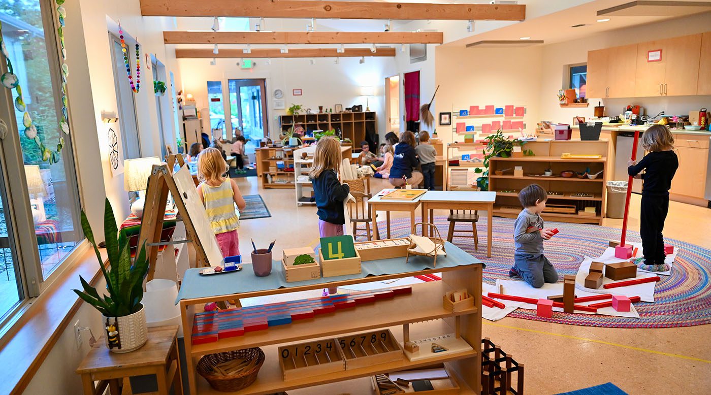 Students in Primary classroom working independently